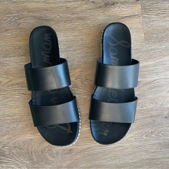 Sam Edelman Asha Black Leather Slide Sandal with Stud Detail Womens Size 9.5 - Picture 2 of 4